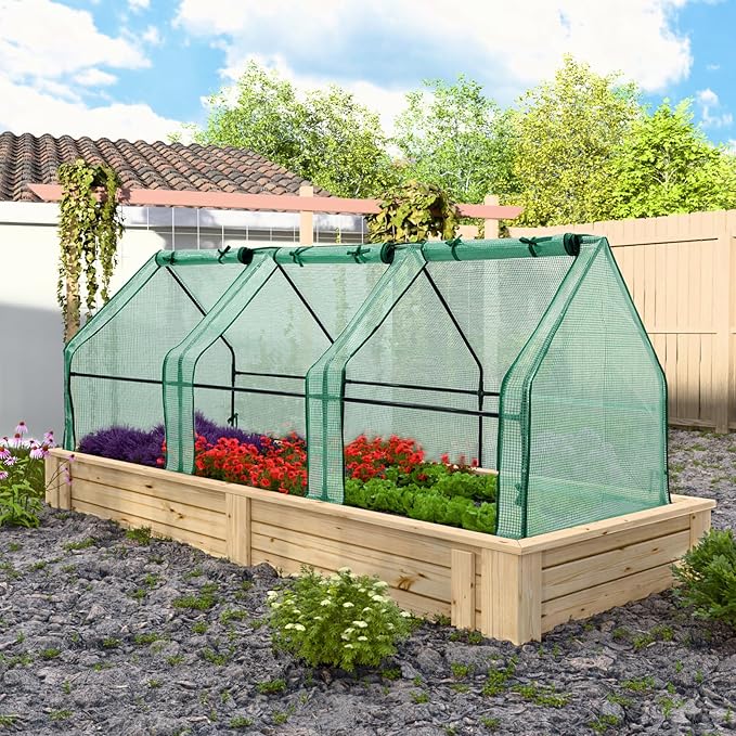 EAGLE PEAK Tunnel Greenhouse Garden Green House with Roll-Up Zipper Doors, Portable 96"x36"x36", Clear/Green PE Cover