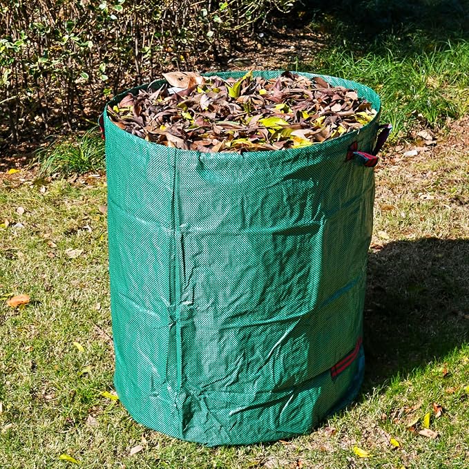 CAMPFIRE 3 Pack 72gallon Garden Waste Bags (H30, D26 Inches) With Handles, Heavy Duty Leaf Bags, Reusable Lawn Garden Bags And Yard Waste Bags, Suitable For Leaf Collectors