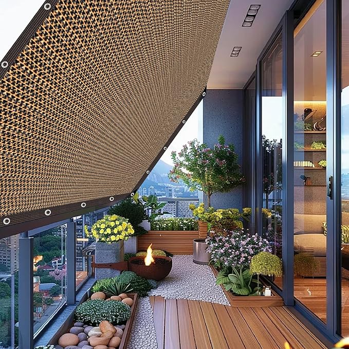 80% Shade Cloth -6.5x10FT Sunblock Net with Grommet,Lightweight and Durable UV Protection,Shade Cloth for Garden Patio Pergola Balcony Plants Greenhouse Dog Kennel Chicken Coop Outdoor