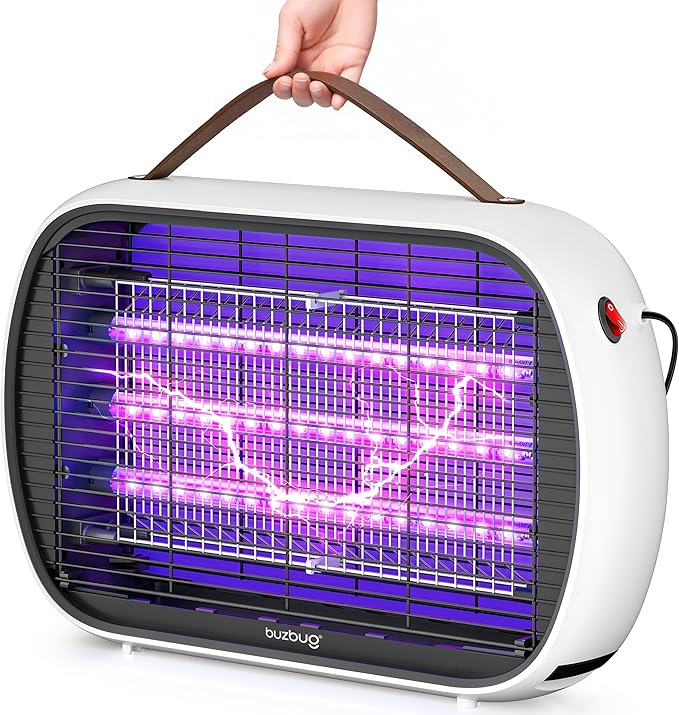 Buzbug Upgraded LED Bug Zapper Indoor, 10 Years Lifespan 3 Lamps Sustainable Less Power, 3800V Powerful Electric Mosquito Zapper, Durable Fly Trap Mosquito Trap, Fly Killer Fly Zapper -MA015PLUS