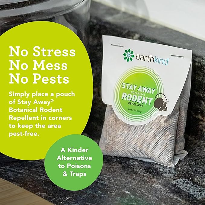 Stay Away Rodent Repellent - Pest Control for Indoor Use - Safe for Kids & Pets When Used as Directed - with Plant Fibers, Balsam Fir & Fragrance Oil - 4-Pack