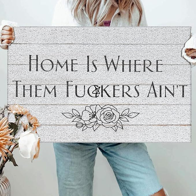 620 Outdoor Welcome Mat Washable,Funny Low Profile Indoor Door Mats for Entryway