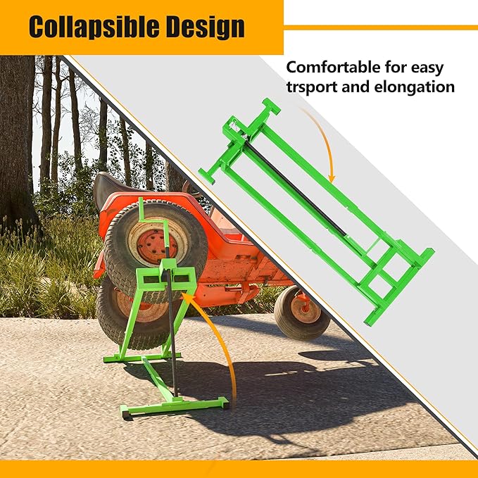 Riding Lawn Mower Lift Jack Lawn Mower Jack Lift with 880 Lbs Weight Capacity Telescopic Maintenance Jack for Lawn mowers and Garden Tractors Green