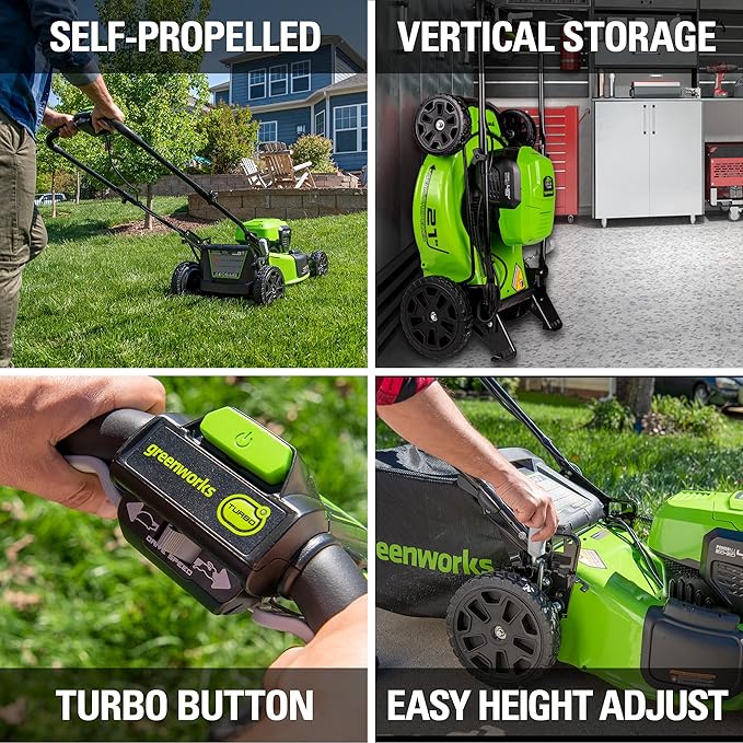 Greenworks 48V (2x24V) 21" Cordless Battery Self-Propelled Mower & 10" String Trimmer Combo Kit w/ (2) 5.0Ah Batteries & Charger