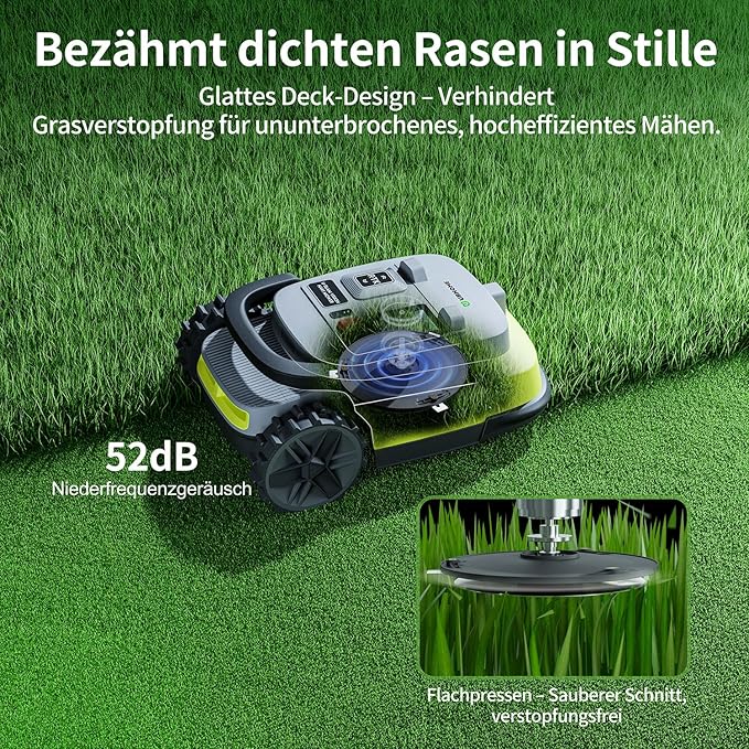 Robot Lawn Mower, RTK+AI Vision Robot Mower for Accurate Navigation & Obstacle Avoidance, No Perimeter Wire, Smart APP Control, Automatic Grass Cutting for Large Lawns, 55% Slopes (M10_RTK)