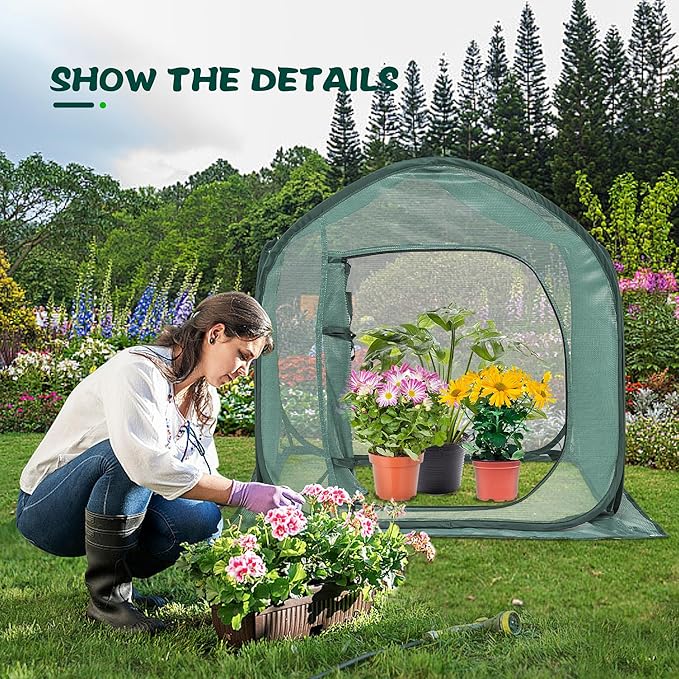 UV-Resistant Durable Pop Up Plant Covers & Garden Mesh Netting - Protective Bird Netting for Tomato & Crop Protection, Portable Pop-Up Mesh Plant Covers for Raised Beds