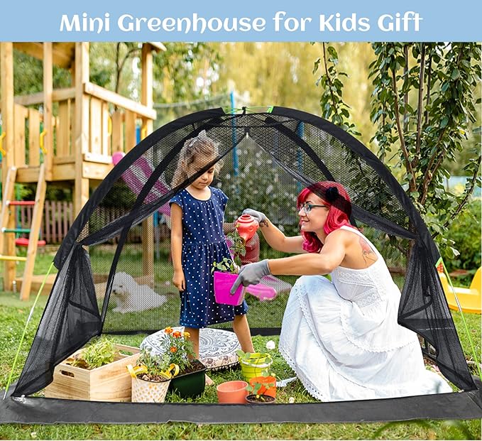 Plant Cover Crop Cage: Breathable Mesh Netting with Zipper Access UV-Proof 7x5x4.4FT for Vegetable Beds & Berry Bushes