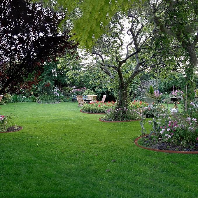 Garden Edging,33ft Landscape Edging Garden Borders Edging【2INCH Hight】 Paver Edging Include 30 Stakes, Flexible Lawn Edging Border for Yard, Lawn, Gardens(Brown)