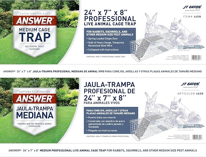Answer Trap for Squirrels, Rabbits & Other Medium Pests – Humane Live Catch Trap – Durable and Easy-to-Use Rodent Control Solution