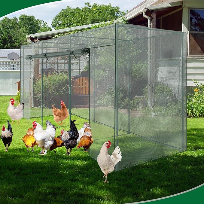 Crop Cages for Garden Plant, 11.8x3.9x6 Ft Plant Protection Netting Tent with Zippered Door, Raised Bed Cover, Garden Bed Cover with Frame, Wind-Resistant Plant Cages for Outdoor Plants