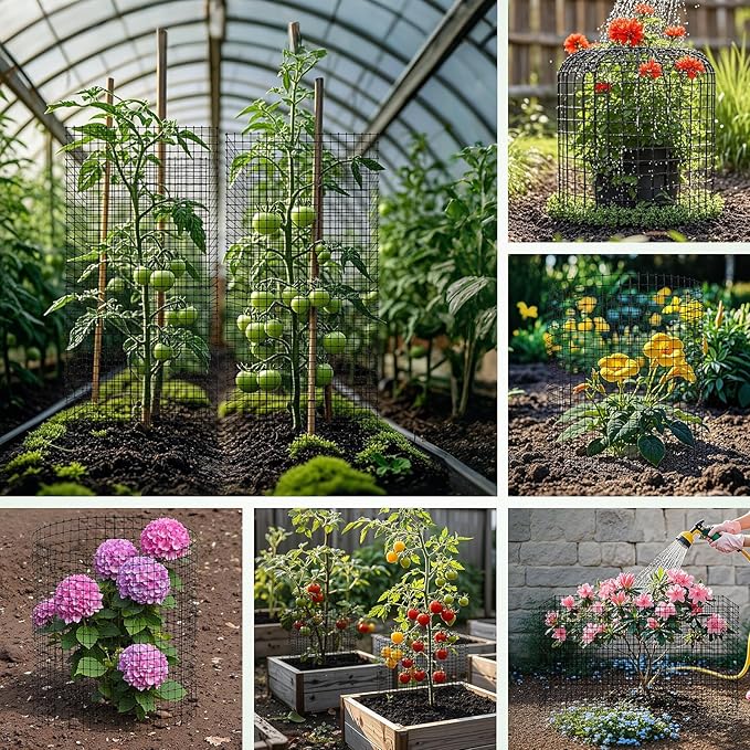 30 PCS Plant Protector from Animals, 10 Pack 12'' x 12'' Metal Plant Cages, Heavy Duty Garden Cage to Keep Animals Out,Garden Wire Mesh Protection from Rabbit Chicken Squirrel Tree,Vegetables,Flowers