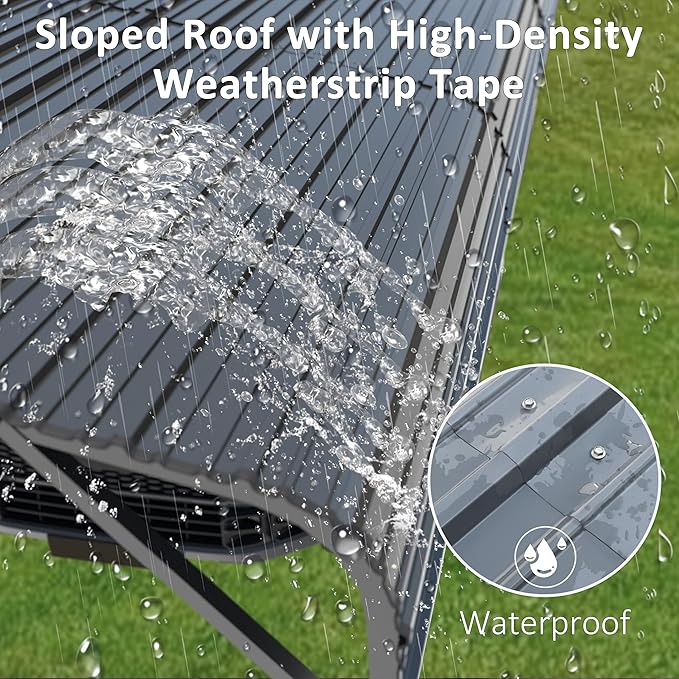 MUPATER 20x20 FT Hardtop Carport with Metal Roof, Heavy Duty Metal Carport Canopy, Outdoor Garage Car Shelter Shade, Car, Truck, Boat, Gray