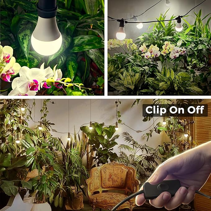 Briignite Hanging Grow Light, 3 LED Full Spectrum Grow Lights with 8.86ft Power Cord, Replaceable Bulbs E26 Base, Linkable Hanging Plant Light, 300W Equivalent