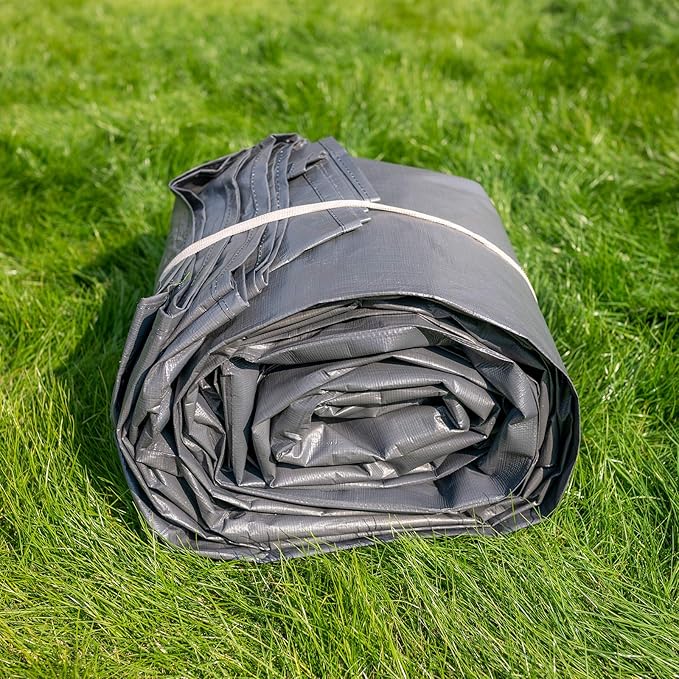 Sunnyglade 10x20 Feet Carport Replacement Top Canopy Cover with Fabric Pole Skirts and Accessories for Car Garage Shelter Tent, Dark Grey(Only Top Cover)