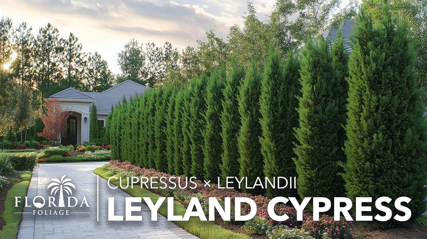 Leyland Cypress | 40 Live Plants | Cupressocyparis leylandii | Fast Growing Privacy Trees, Evergreen Landscape Plants, Drought Tolerant, Low Maintenance, Windbreak, Hardy