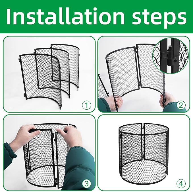 4 Pack Metal Plant Cage Protectors from Animals-11.8 x 11.8 Inch Garden Plant Protector - Sturdy Bunny Barricades Chicken Wire Cloche Plant Protectors for Keeping Bunny Animals Out