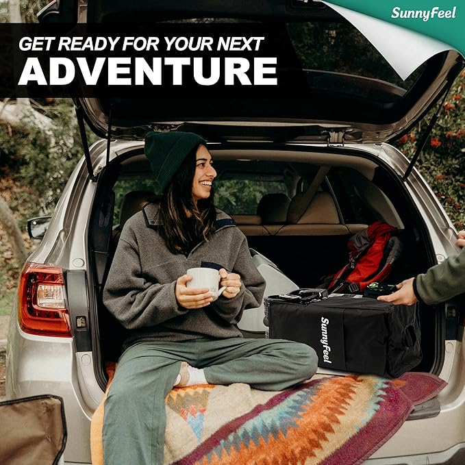 SUNNYFEEL 49''L 550lbs Heavy Duty Wagon Cart Foldable with Wheels,Extra Long Fold Up Wagons Carts with Side Pocket and Brakes for Camping Sports Garden Shopping (Black)