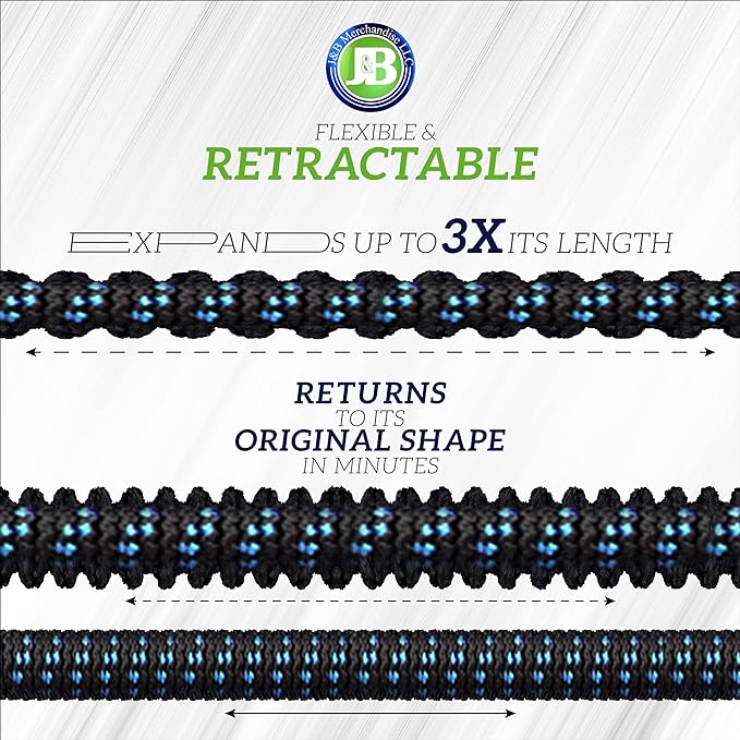 J&B XpandaHose 100ft Expandable Garden Hose with Holder - Heavy Duty Superior Strength 3750D - 4 -Layer Latex Core - Extra Strong Brass Connectors and 10 Spray Nozzle w/Storage Bag (Blue 100)