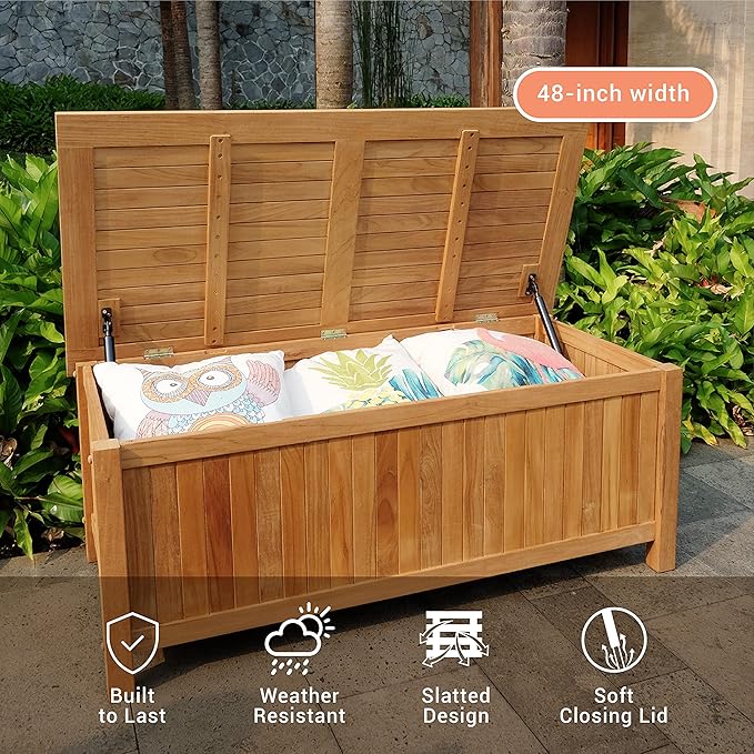 Cambridge Casual AM-370218T Arie Storage Box, Natural Teak