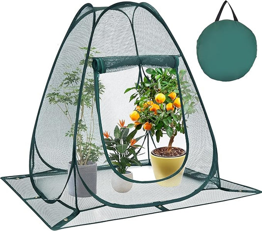 Pop up Garden Netting Cover Plant Guard Cover with 8 Stakes Bird Plant Tent Protector for Vegetables Fruits Flowers (1, 36 * 36 * 39 inch)