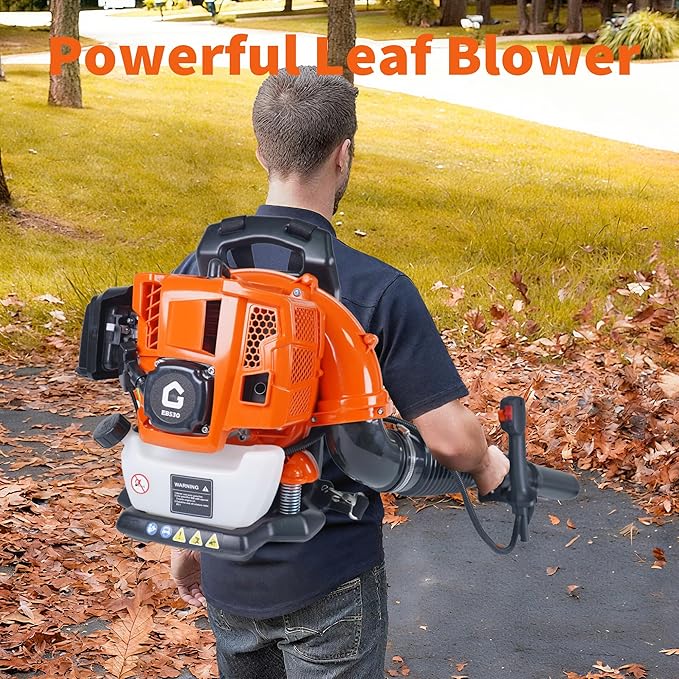 52CC Backpack Blower, 2.2-HP 2-Cycle Gas Leaf Blower with 780 CFM & 270 MPH, Backpack Leaf Blower, Powerful Clearing Performance for Wet Leaf & Debris Clean & Snow Removal