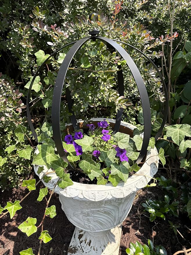 Metal Obelisk Trellis for Outdoor Garden - 18x22 Inches Durable Round Topiary Frame, Easy Assembly & Compact Storage, Perfect for Climbing Plants Decorative Garden Accent