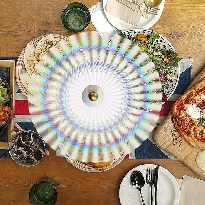 4pack Food Fan for indoor Meals,Portable Food Spinning Fan For Restaurant,Party,Picnic,Outdoor Dinner(White)