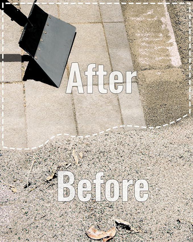 Garden Flat Shovel, Heavy Duty Multifunctional Cleaning Shovel with 60" Adjustable Long Handle, Metal Floor Scraper Tool for Lawn Edging, Weeding, Scraping, Digging, Ice & Snow Removal