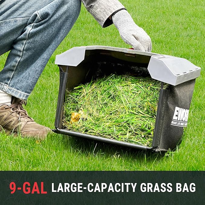 EWORK 40V 13-Inch Electric Lawn Mower Cordless, Brushless Motor, 5 Height Adjustment with 2 x 20V 4.0Ah Batteries and Charger, Battery Powered Walk-Behind Lawn Mowers Suitable for Garden, Small Yards