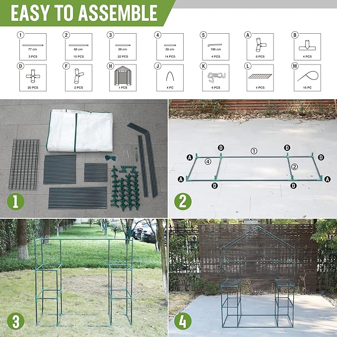 WORKPRO Greenhouse, 56"X 28" X 77" Portable Small Greenhouses for Outdoors & Indoors, Sturdy Green House Kit with Thicken PE Cover, Windows, 3 Tier 4 Shelves for Patio, Backyard, Balcony