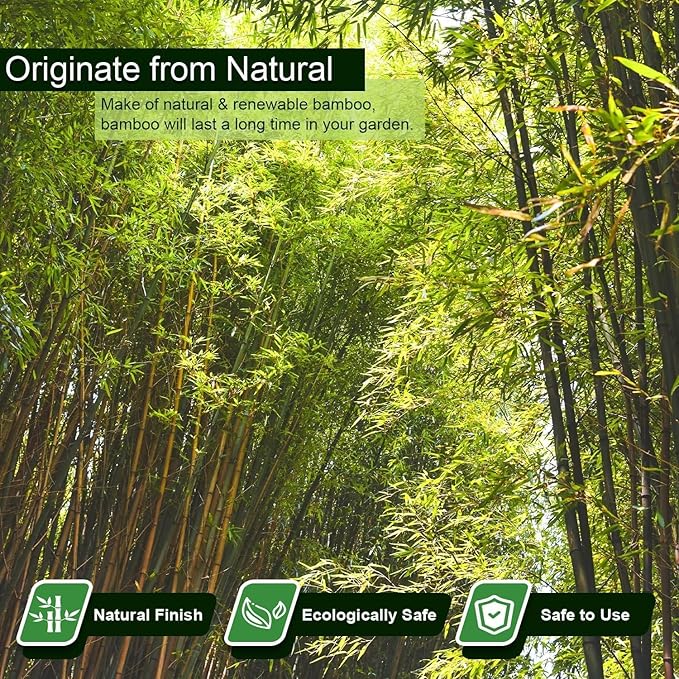 1/2" D 4 Feet Bamboo Stakes 50 Pack, Thicker Heavy-Duty Plant Stakes, Natural Garden Stakes for Bean, Tomato, Bean, Flowers,Trees Potted and Climbing Plant Support