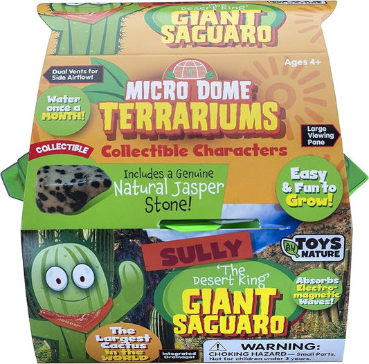 Toys by Nature Character Micro Dome Plant Terrarium Kit, Complete Supplies Includes Everything Needed to Grow Indoor Terrariums (Sully The Desert King Giant Saguaro)