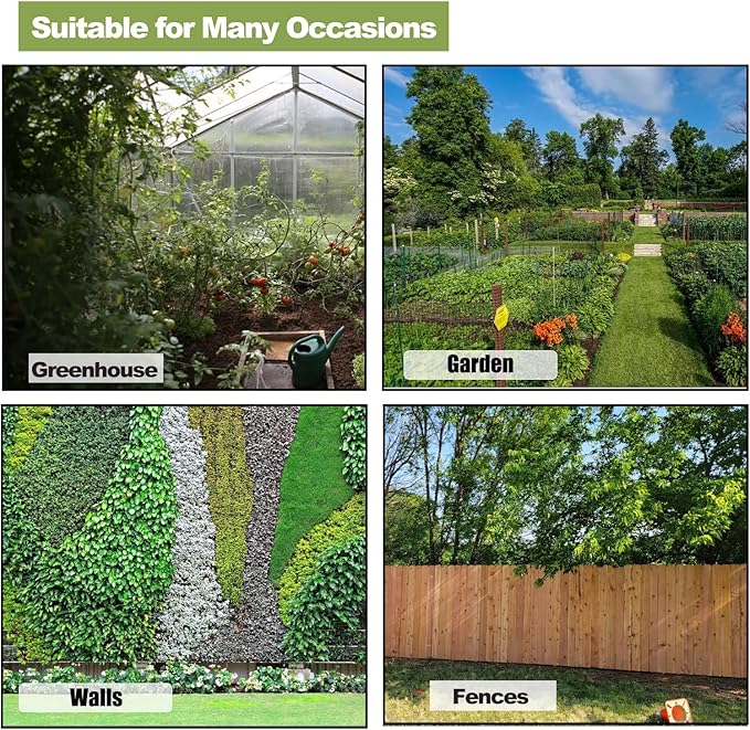 40 Pack Tomato Roller Hooks with 49.2FT String, Greenhouse Trellising Kit for Tomato,Plant, Greenhouse,Flower Vine Twine Crop Trellis Kit Plant Roller Trellis Hook