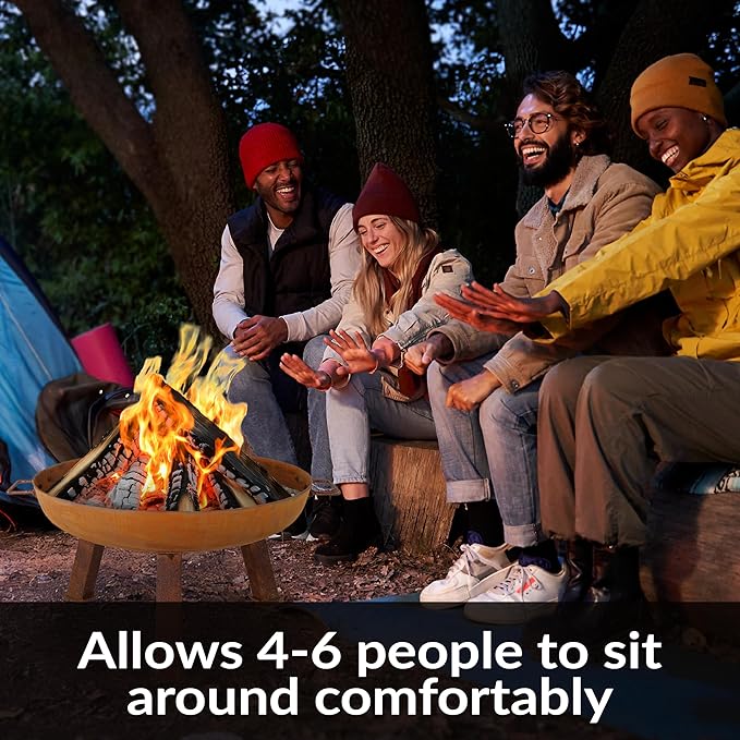 Sunnydaze 24-Inch Cast Iron Heavy-Duty Fire Pit for Outside - Wood-Burning Outdoor Fire Pit Bowl with Handles - Oxidized Finish