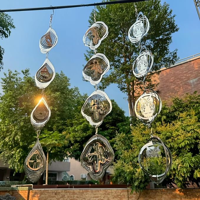 Bird Scare Discs Set，Highly Reflective Bird Deterrent，Extra Sparkly Wind Spinner Outdoor Garden Decor，Bird Scare Devices for Yard Patio.