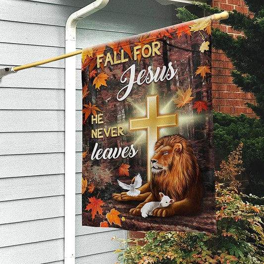 FLAGWIX Fall Christian Flag - Lion of Judah House Flags for Outside 29.5" x 39.5" - Christian Gifts for Women Faith, Fall Decorations for Home, Thanksgiving Decorations for Home Garden Decor