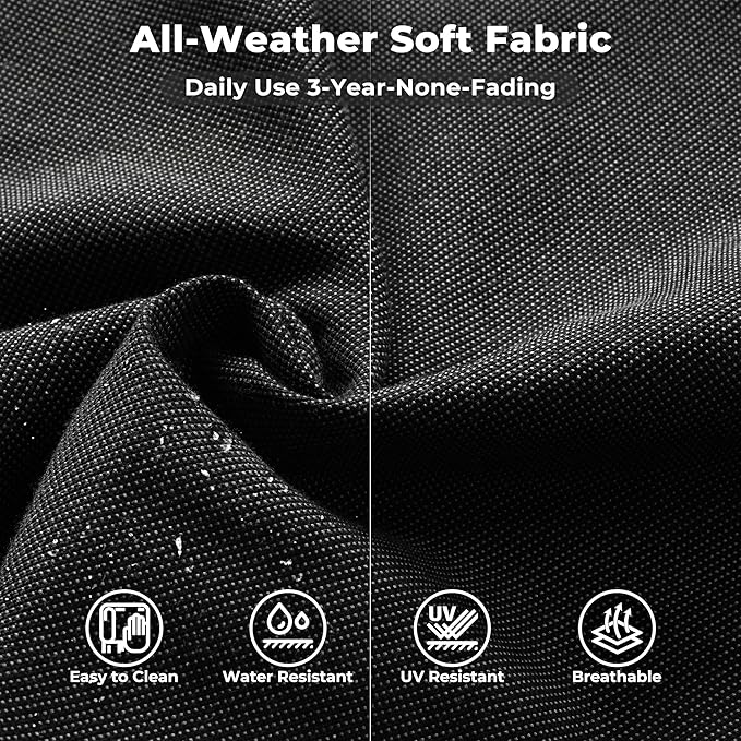 ovios 7 Pieces Patio Furniture Set, Outdoor Wicker Sectional Sofa with 30 Inch Fire Pit Table Comfy Cushions, Modern Modular Deep Seat Rattan Couch Conversation Set, Black