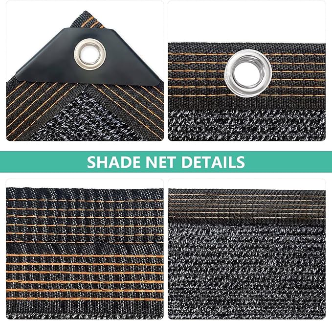 QNLONG Shade Cloth for Garden， 90% Black Shade Net Mesh Tarp with Grommets Sun Shade Cover Tear Resistance for Plants Greenhouse Chicken Coop Vegetables Pergola 3x6FT