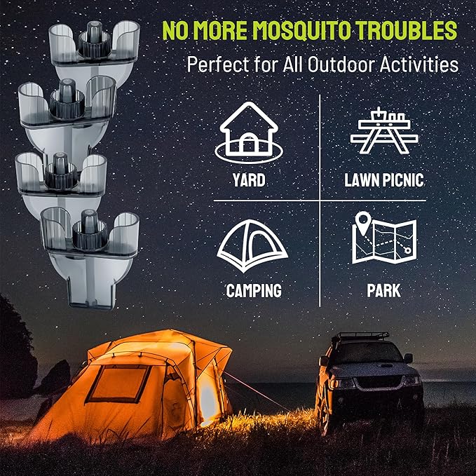 Mosquito Repellent Refills 4 Pack: 160 Hours Compatible with E-Series Mosquito Repeller, 20FT Protection Zone Mos-Quito Repellent, Ideal for Bedroom, Kitchen, Garden, and Outdoor Use