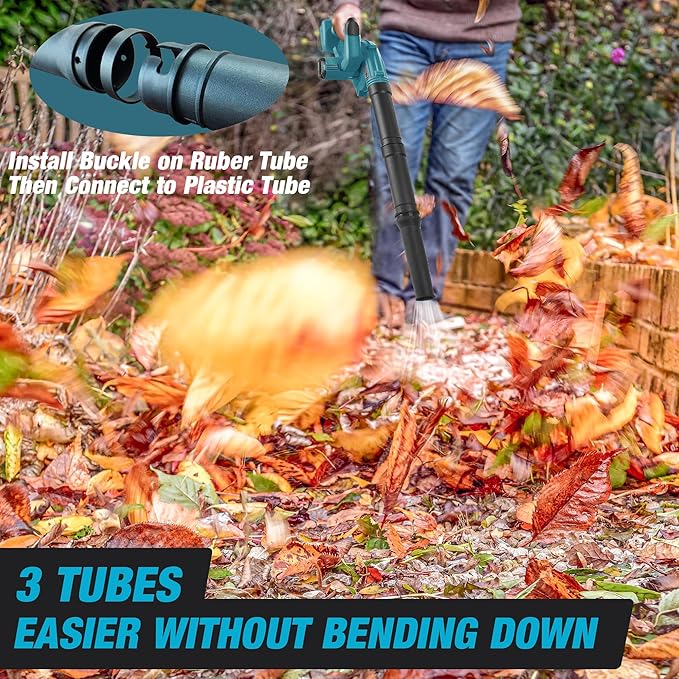 Cordless Leaf Blower for Makita 18V Battery,Electric Jobsite Air Blower with Brushless Motor,6 Variable Speed Up to 180MPH,2-in-1 Handle Electric Blower and Vacuum Cleaner(Battery Not Included)