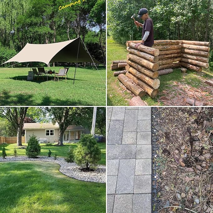 12-inch Artificial Turf Stakes Solid Galvanized Metal Spiral Landscape Edging Spikes for Outdoor, Heavy-Duty Rust Resistant Security Anchoring Spikes (52)