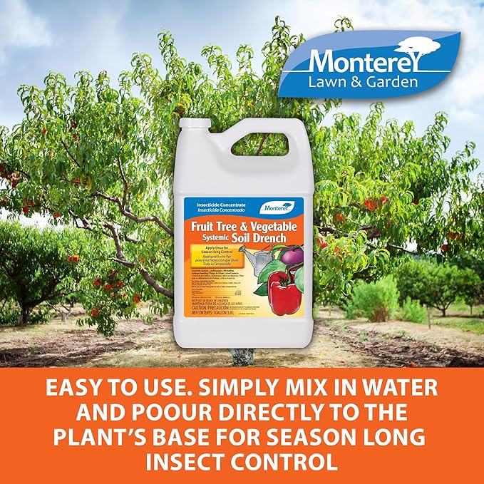 Monterey Fruit Tree & Vegetable Systemic Soil Drench Treatment, Insecticide Concentrate for Control of Insects - 1 Gallon