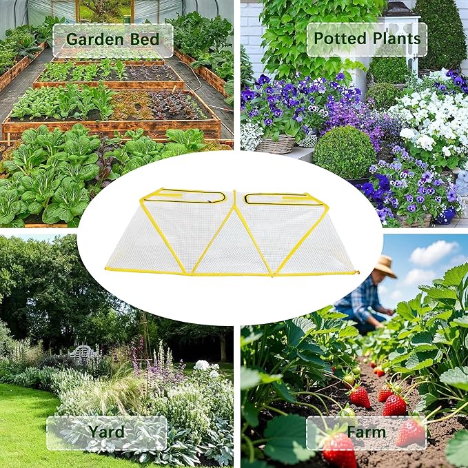 47.2" *14.6" *13.4" Foldable Garden Accelerator Plants Cover Freeze Protection for Raised Bed, Mini Greenhouse Cover with Two Air Hole, Frost Cover for Plant Vegetable Seedling Protector