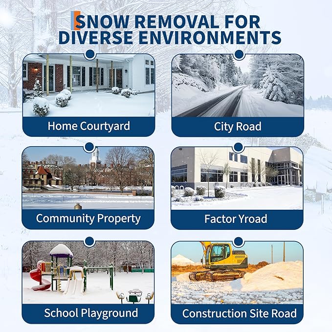 GarveeHome Large 39" W Snow Shovel Pusher for Driveway, Metal Snow Pusher with Wheels, Ergonomic Snow Pusher Shovel with Snow Removal Adjustable Angle & Height Handle for Sidewalk, Double Rod