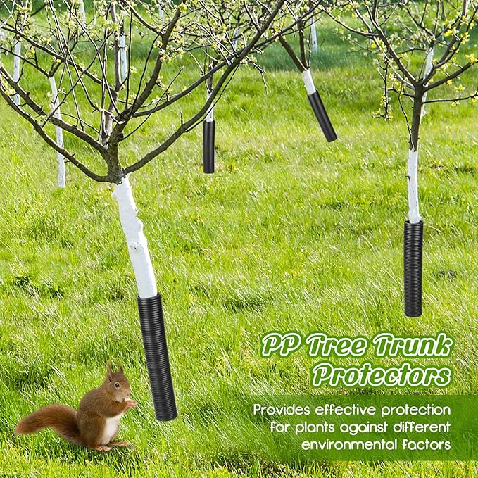 20 Pcs Corrugated Tree Guards Saplings Tree Trunk Protectors from Deer Tree Tubes Guard Tube Wraps to Protect Bark, Sapling from Rodents, Mowers, Animals(15.7 x 2",Black)