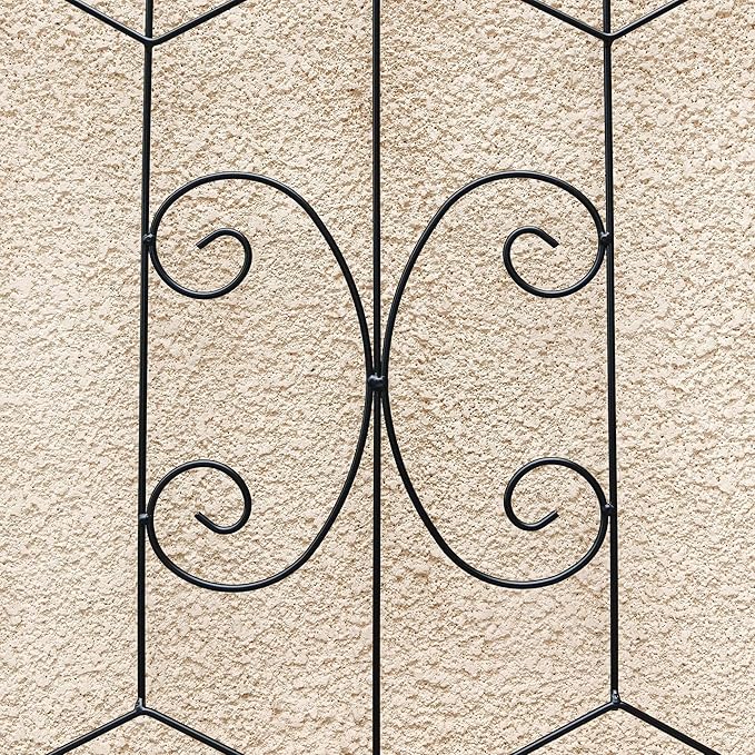 2 Pack 87x20in Garden Trellises with Black Metal Coating, Trellis for Climbing Plants Outdoor, Roses, Vines, Flowers, and Vegetables.