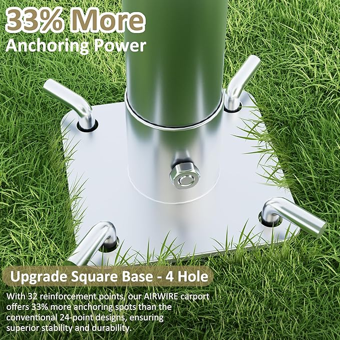 Carport 12' x 20' Heavy Duty Portable Garage, Carport Canopy with Side-Opening Door & Roll-Up Windows, Car Canopy Reinforced Four-Hole Base for Car, Truck, Boat, Party, White