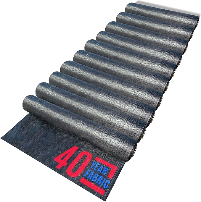 Sandbaggy 10 ft x 200 ft Landscape Fabric | 40 Year Fabric | for Weed Barrier, Ground Cover, Garden | Industrial Grade | 135 Lbs of Tensile | UV Protected | DOT Approved (10 Rolls - 10 ft x 200 ft)