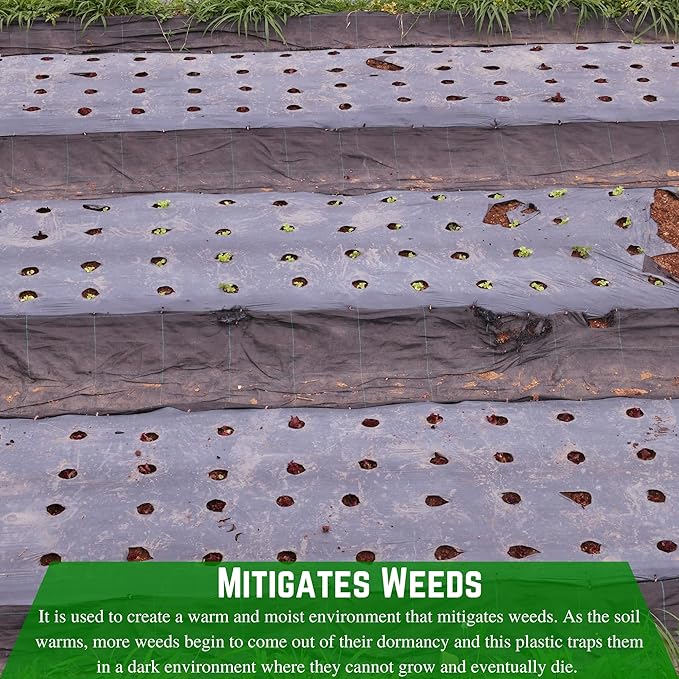 Farm Plastic Supply - Weed Control 6 Mil Black Plastic Sheeting - Heavy Duty Weed Barrier Landscape Fabric for Outdoor Gardens, Non Woven Weed Blocker Fabric, Weed Control (40' x 100')