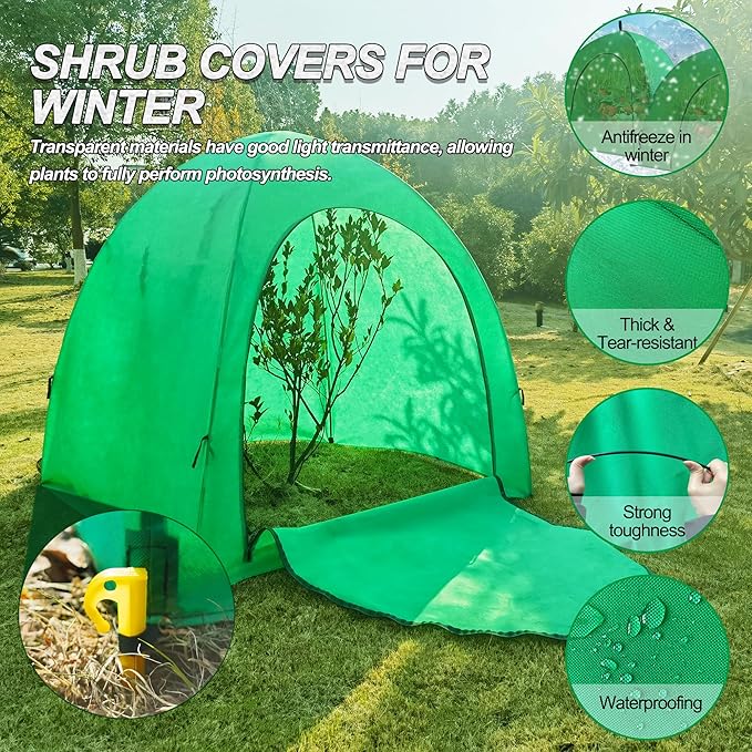 Portable Greenhouse - Walk-in Greenhouse Tent for Outdoors, Winter Plant Covers Freeze Protection, Winter Plant Warm Tent and Frost Covers Protecting Potted Plants Tree (59x59 x60 inch -1PCS)